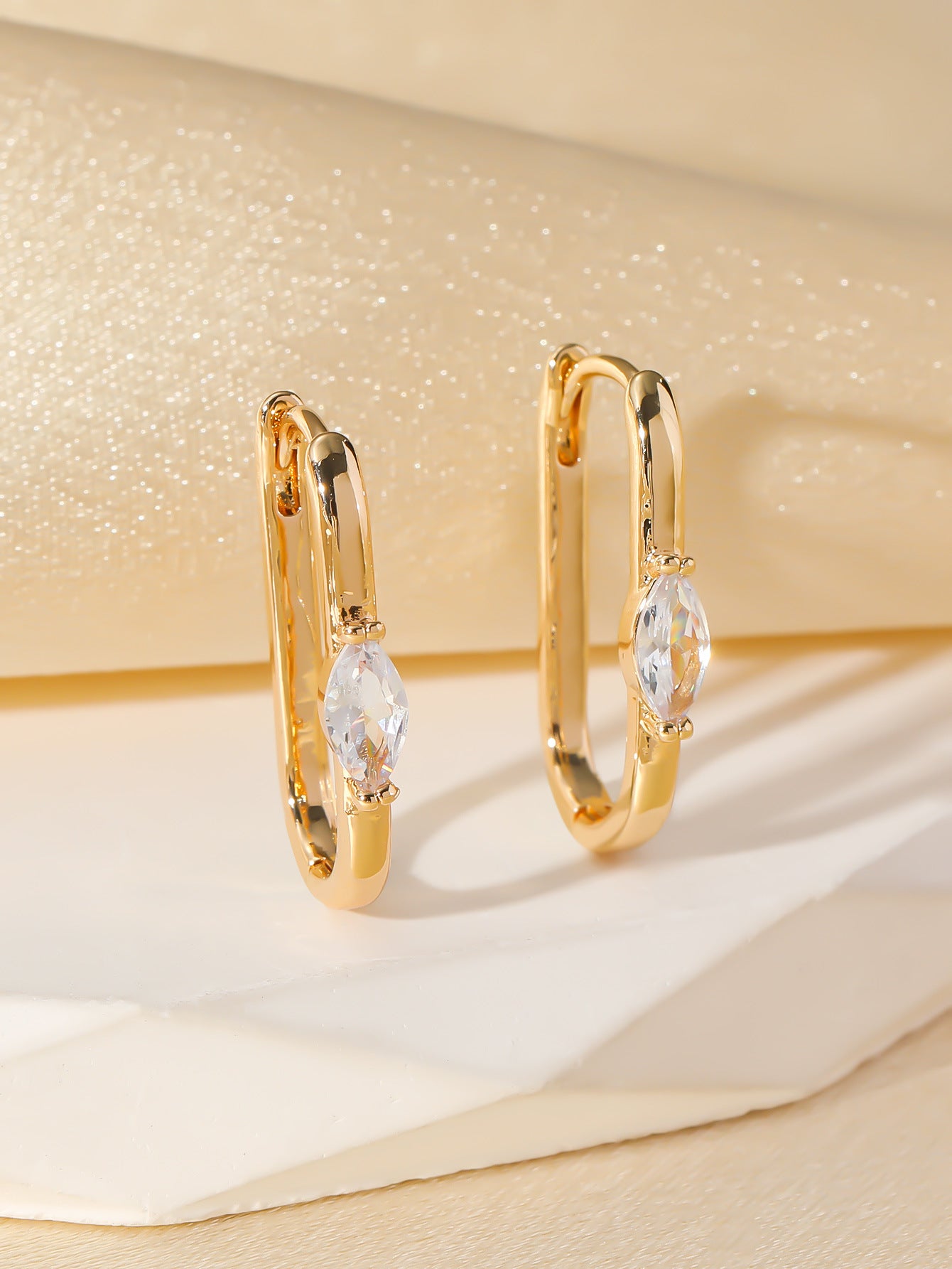 Zirconium Hoop Earrings