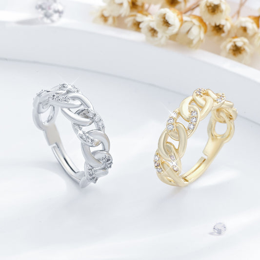Linked Whisper Adjustable Ring
