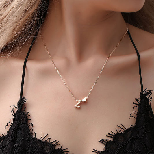 Gold-Plated Initial Necklace: Personalized Love