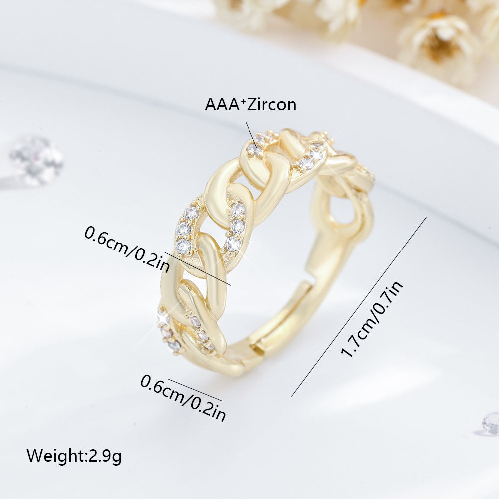 Linked Whisper Adjustable Ring