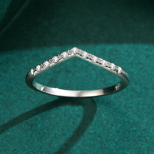 Silver V-Shaped Ring