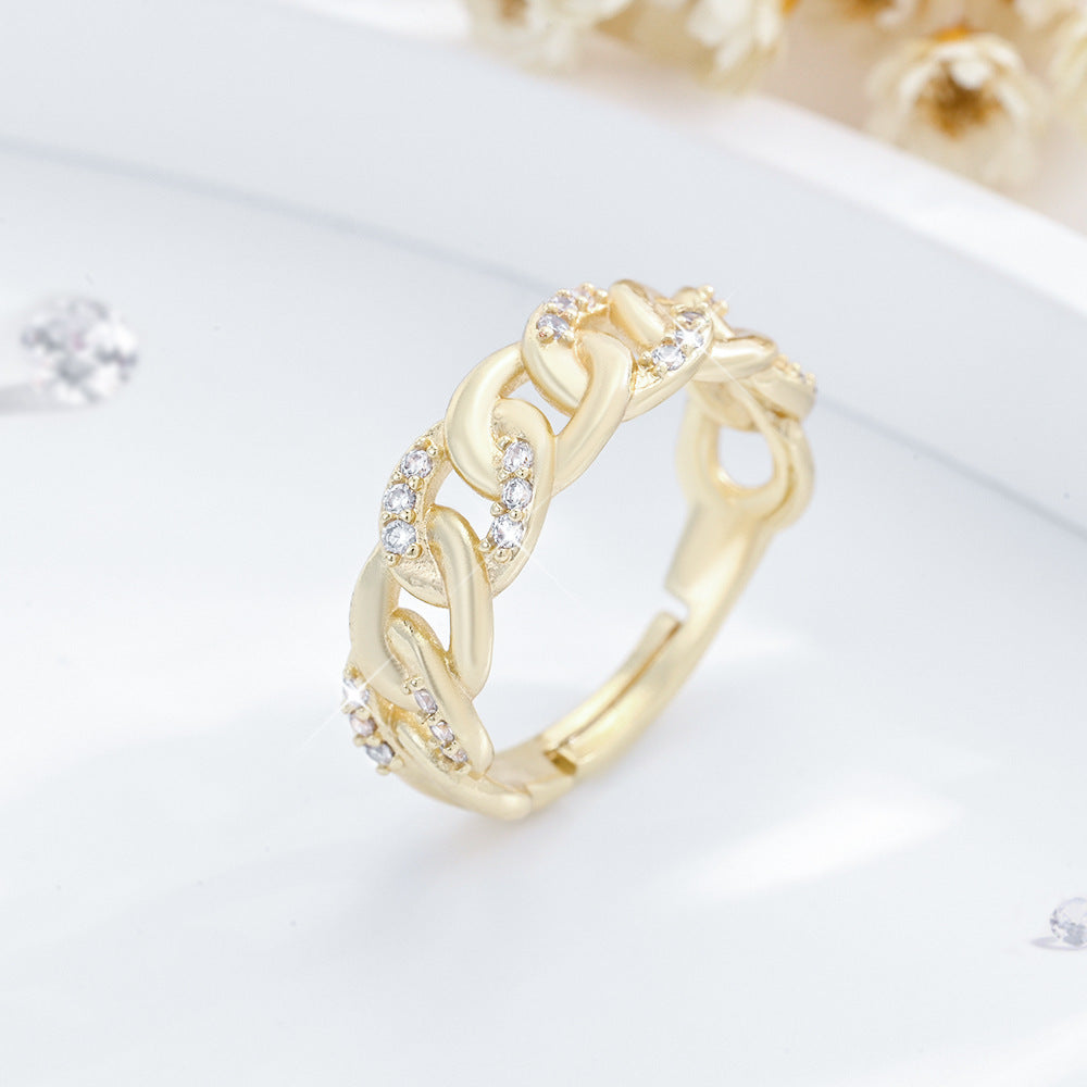 Linked Whisper Adjustable Ring