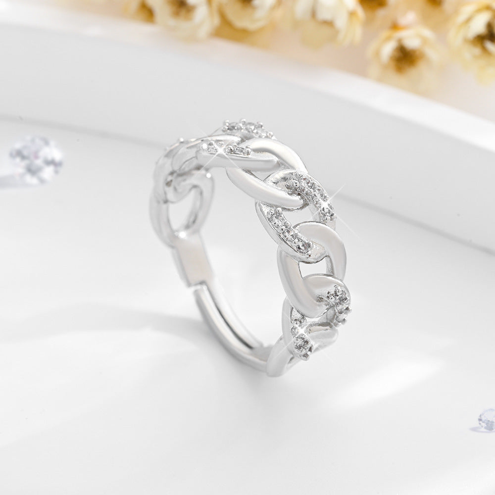 Linked Whisper Adjustable Ring